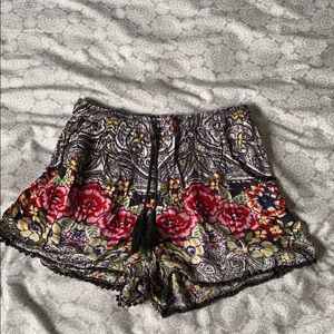 Pom-Pom Trimmed High-Waist Shorts